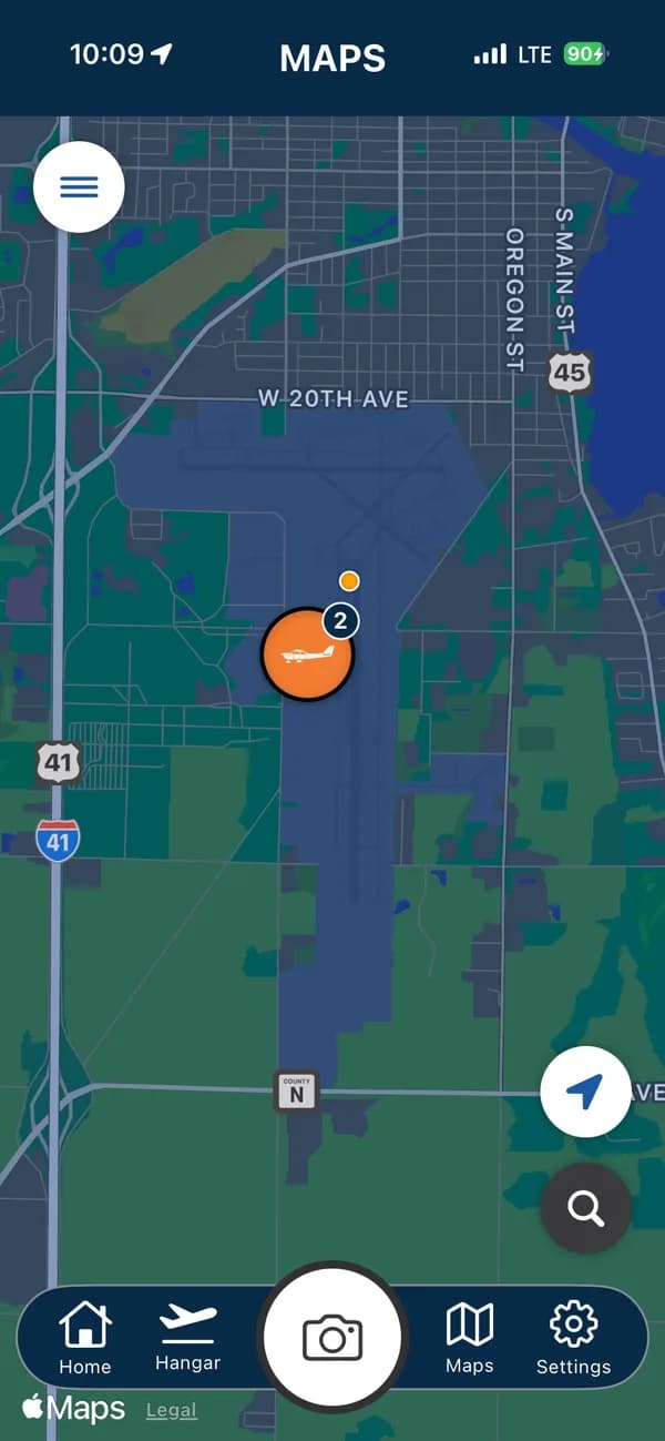SpotterLog interactive map zooming from an airfield into a spotted aircraft's detail and encyclopedia pages